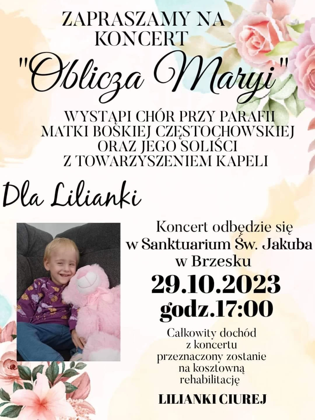 koncert Oblicza Maryi - plakat